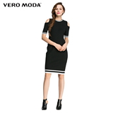 Vero Moda针织五分袖修身长款连衣裙|315346004