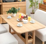 日式双层洽谈长桌简约现代长方形家用实木小饭桌咖啡厅四方茶餐桌