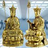 地藏王菩萨像纯铜三圣佛像坐像宗教供奉客厅工艺品摆件九华山开光