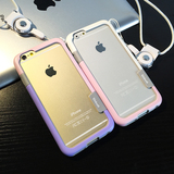 新款iPhone6手机壳4.7情侣苹果6 plus硅胶套5s挂绳边框5se挂脖子