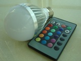 带记忆 9W Remote RGB LED Light 16色七彩遥控幻彩灯 RGB球泡灯