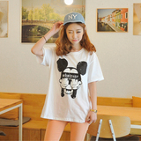 2件包邮韩国代购2016夏装新款宽松韩版卡通米奇老鼠短袖女士T恤潮