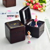 木质旋转芭蕾跳舞音乐盒八音盒创意男送女友生日礼物浪漫礼物刻字