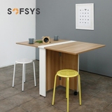 SOFSYS可折叠餐桌家用小户型1米2吃饭桌多功能伸缩桌简约小桌子