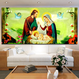 新款欧式基督教堂耶稣圣母玛利亚客厅满砖5d钻石画十字绣卧室粘贴