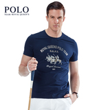 美国皇家保罗POLO品质男装2016夏装圆领马球图案短袖T恤男短T
