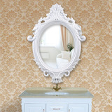 豪华欧式 宜家浴室镜卫生间 高档树脂装饰壁挂镜双盆洗手间梳妆镜
