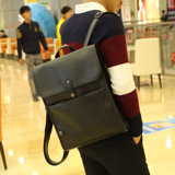 韩式潮流新款学院风书包休闲旅行时尚背包真皮双肩包男士电脑背包