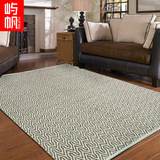 印度进口手工棉现代地毯卧室客厅床边垫北欧简约几何百搭薄毯文艺