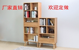 原木良品家具日式纯实木书柜书架展示柜白橡木书房家具宜家简易