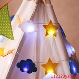 儿童帐篷圣诞节婚礼party橱窗布置挂饰LED灯云朵星星月亮装饰灯