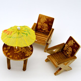 迷你袖珍小家居摆件木质小桌椅套装摆设创意中式书桌办公桌装饰品
