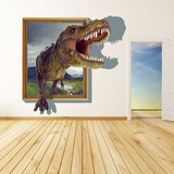 3D侏罗纪恐龙墙贴纸儿童卧室客厅幼儿园背景墙壁立体装饰贴画