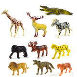 迷你小恐龙野生动物豹斑马长颈鹿静态玩具模型可爱仿真小动物玩偶