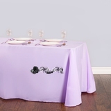 酒店婚庆长方形台布 涤纶平纹桌布 纯色方桌台布 纬纱条桌桌布