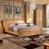 特价橡木家具全实木床1.8米双人床婚床现代简约经济型高箱储物床