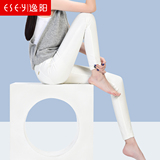 逸阳女裤2016夏季新款白色外穿打底裤薄款弹力紧身黑色铅笔小脚裤