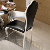 不锈钢餐椅现代简约家居椅子时尚酒店客厅餐桌椅组合金属皮布艺椅