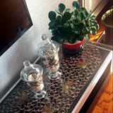 现代中式植物花卉刺绣餐桌柜镂空布艺手工软装大气茶几桌布桌旗