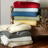 纯棉全棉手工绗缝被三件套 美式双人床上用品夏被床盖空调被