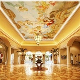 特价大型壁画酒店宾馆客厅别墅墙纸欧式人物油画吊顶壁纸无纺布