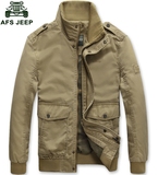 秋季AFS JEEP战地吉普夹克商务休闲立领夹克外套 男士大码夹克衫