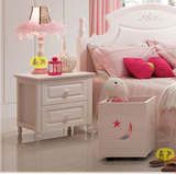 正品纯真年代岁月儿童家具环保水性漆实木白色深色床头柜07011