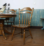 实木个性时尚北欧地中海美式田园乡村餐椅 橡木椅子家具