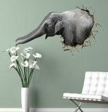 佩格 3D立体墙贴 创意家居装饰 3D个性墙贴 电视背景贴 可爱大象