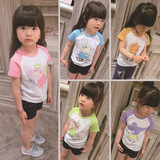 儿童佩佩猪卡通印花T恤2016韩版女童纯棉短袖夏季打底衫童装上衣