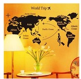 环游世界地图可移除墙贴客厅沙发卧室书房办公室宿舍墙壁贴纸贴画
