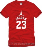 男女学生运动装美国篮球飞人乔丹签名JORDAN扣篮23号球衣短袖t恤