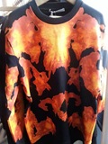 纪梵希 Givenchy 15新款火焰套头卫衣 火焰印花加绒卫衣