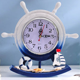 地中海卧室台钟客厅海舵钟表桌面摆件座钟欧式创意卧室装饰品钟表
