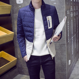 2015男士冬款新款韩版正品修身拼色90绒羽绒服外套潮白鸭绒青年