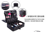 包邮特价大号高端手提化妆箱专业多层双开蓝色美容工具箱日本