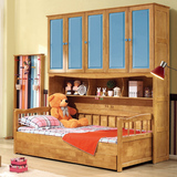 双层床高低子母床组合床带柜床欧式上下床儿童全实木衣柜床特价