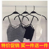 2016韩版新装春季女装修身显瘦短款吊带打底衫无袖背心上衣学生