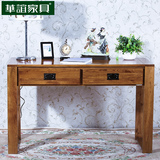 华谊家具 全实木书桌橡木学习桌儿童书桌1.2米0.9美式简约环保桌