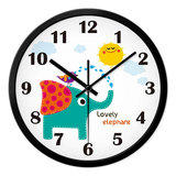 摩门大象卡通挂钟儿童卧室客厅可爱静音创意钟表大时钟石英钟挂表