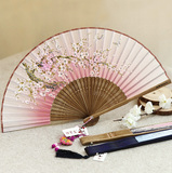 4把送1把】日式折扇中国风女式扇子绢扇樱花和风工艺古风折叠小扇