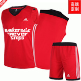 新款阿迪达斯篮球服套装男夏篮球装比赛队服训练球衣印字印号包邮