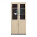 广州办公家具时尚板式文件柜木质资料柜5层书柜玻璃门文件橱柜