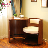宜家卧室旋转欧式电脑桌 家用简约现代可移动实木创意省空间书桌
