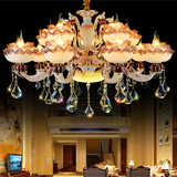 欧式水晶吊灯客厅锌合金玉石奢华蜡烛大气复式楼餐厅卧室LED吸顶