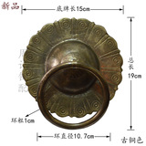 中式仿古复古门大门拔拉手拉环铜环把手纯铜狮子头拉手兽头门环