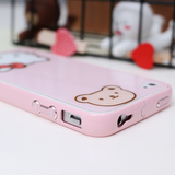 iphone4/4s烤瓷金属边框糖果色粉色4S手机套烤漆苹果超薄外壳潮女