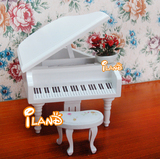 12分娃娃屋dollhouse迷你家具模型袖珍 三角钢琴和琴凳 音乐梦！