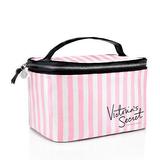 维多利亚的秘密Victoria's Secret大号粉白条纹手提洗漱包化妆包