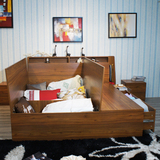 御颢储物床小户型1.5米日式木床板式床榻榻米1.8米双人床高箱床